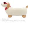 Resin Dachshund Planter, Decorative Small Plant Pot with Drainage Hole, Cute Puppy Planter for Succulents Small Indoor Plants