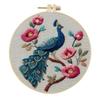 1 Stk. Pfau Blumenmuster Stickerei DIY Stoff Bastelset mit Werkzeugen