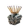 V6/V8 Engine Shaped Engine Block Pen Holder Ornaments Desktop Decor Creative Desk Organizer  Office