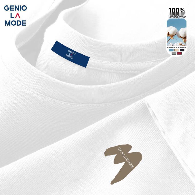 GENIOLAMODE Men s Loose Fit Pure Cotton Graphic T-Shirt M