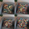 2D Buntes Fischmuster Kissenbezug Muster Kissenbezug Geeignet für Sofa Schlafzimmer Auto Kissenbezug