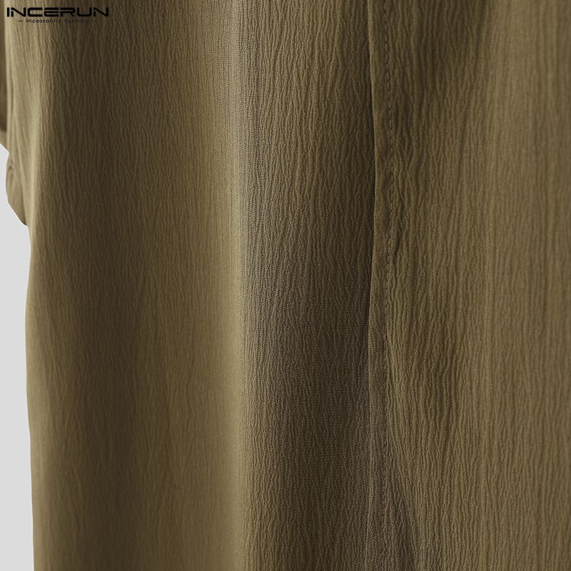 INCERUN Herbst Herren Zweireihiger Langarm Windbreaker Langer Übermantel Mäntel