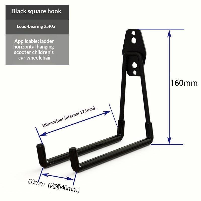 Heavy Duty Wall Mount Metal Hook Garage Organizer Bicycle Ladder Hanger Anti Slip Storage Hook For Garden Tools Home Workshop