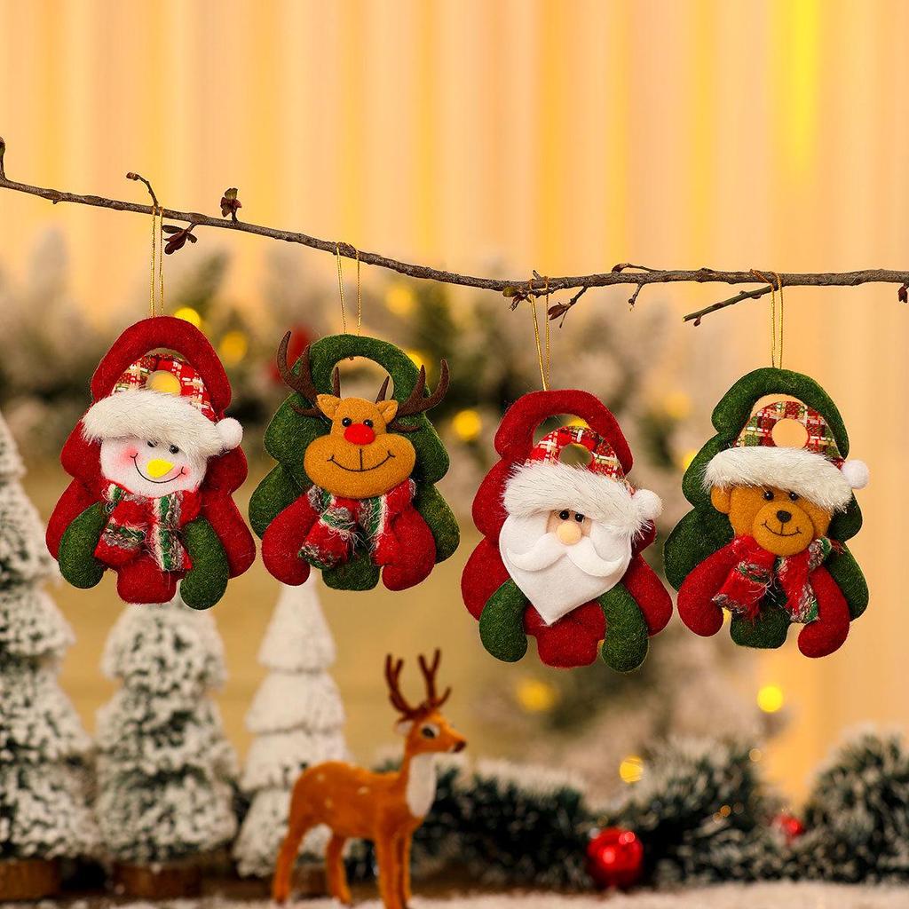 Christmas Tree-Shaped Fabric Doll Ornaments
