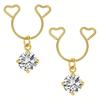 2 Pezzi Anello Finto Capezzolo a Forma di Cuore con Pendente Acciaio Inossidabile Anelli per Capezzoli Senza Perforazione Clip On Anelli per Capezzoli Piercing Finto per il Corpo