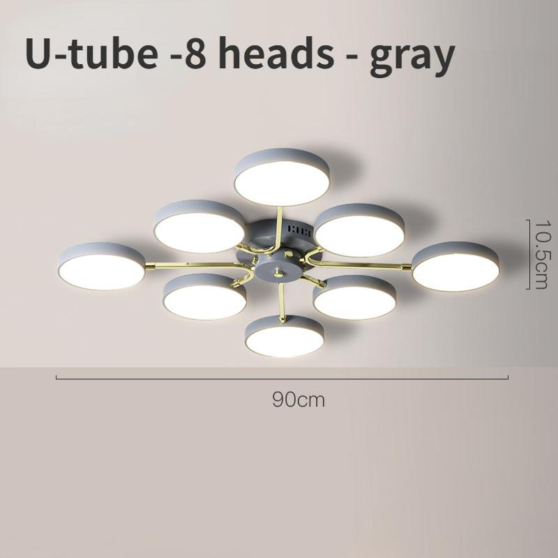 

Современные светодиодные потолочные светильники, разветвленные люстры для гостиной, потолочные светильники, спальни и кухни, внутреннее освещение 8 headlights серый