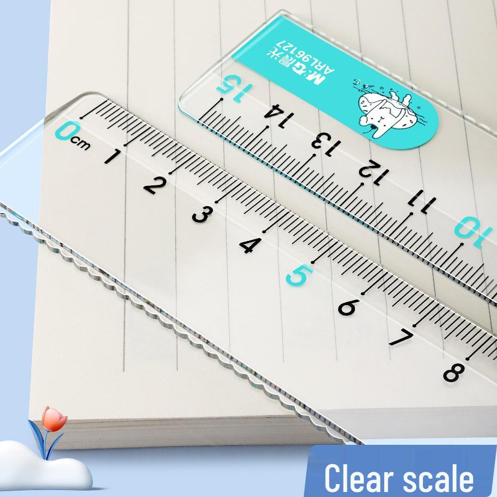 Mornsun Draping Rabbit Transparent Wavy Ruler 15/20CM - Perfect for Students & Drawing
