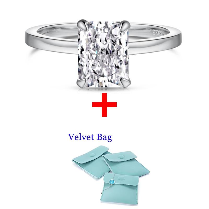 DJMAX 1-3 Karat Oval/Brillant geschliffener Moissanit-Ring Farbe D für Damen 925er Silber Verlobungsring Ehering
