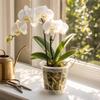 Transparent Plastic Orchid Pot with Drainage Hole and Tray 10cm Diameter Root Control Airflow Visible Root Growth Suitable for Moss Plants