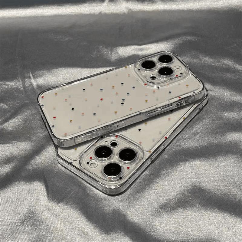 Colorful Polka Dot Case for Apple IPhone 11 Pro Max, IPhone 15, New Model 14, Full Coverage, 13 Soft Case, 12 Transparent