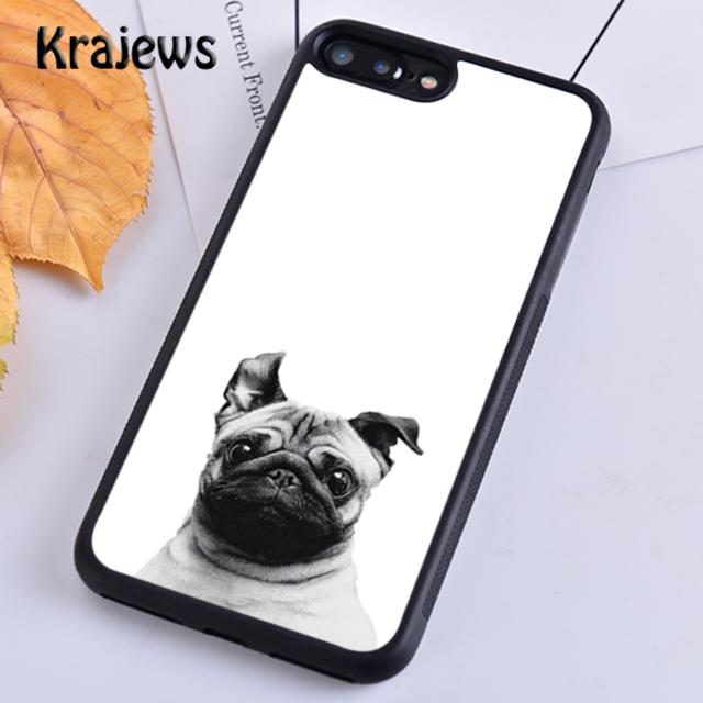Krajews CUTE PUPPY PUG DOG MOPS Phone Case Cover For iPhone 14 5 6s 7 8 Plus X XR XS 11 12 13 Pro Max Samsung S21 S22ultra Plus