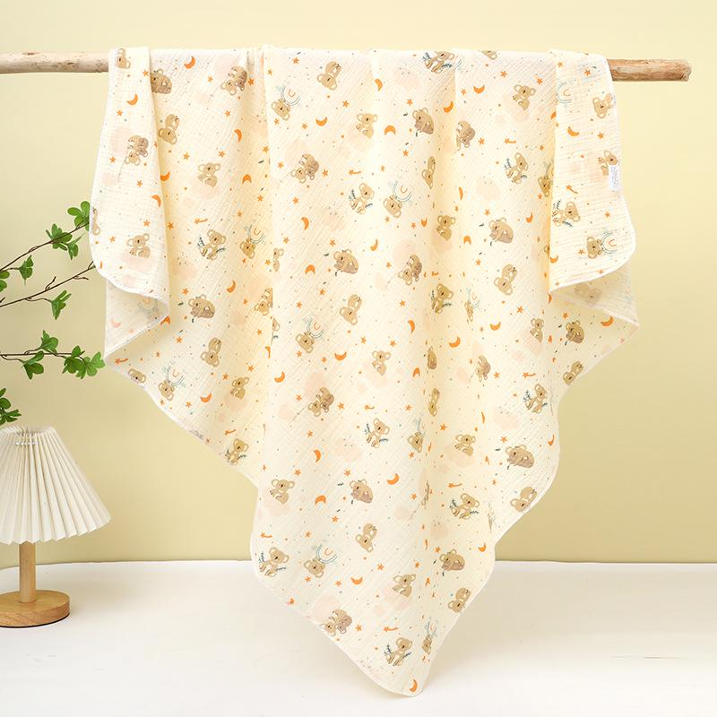 Double-Layer Crinkle Muslin Swaddle Blanket - Soft, Breathable, Skin-Friendly, Comfortable Newborn Towel
