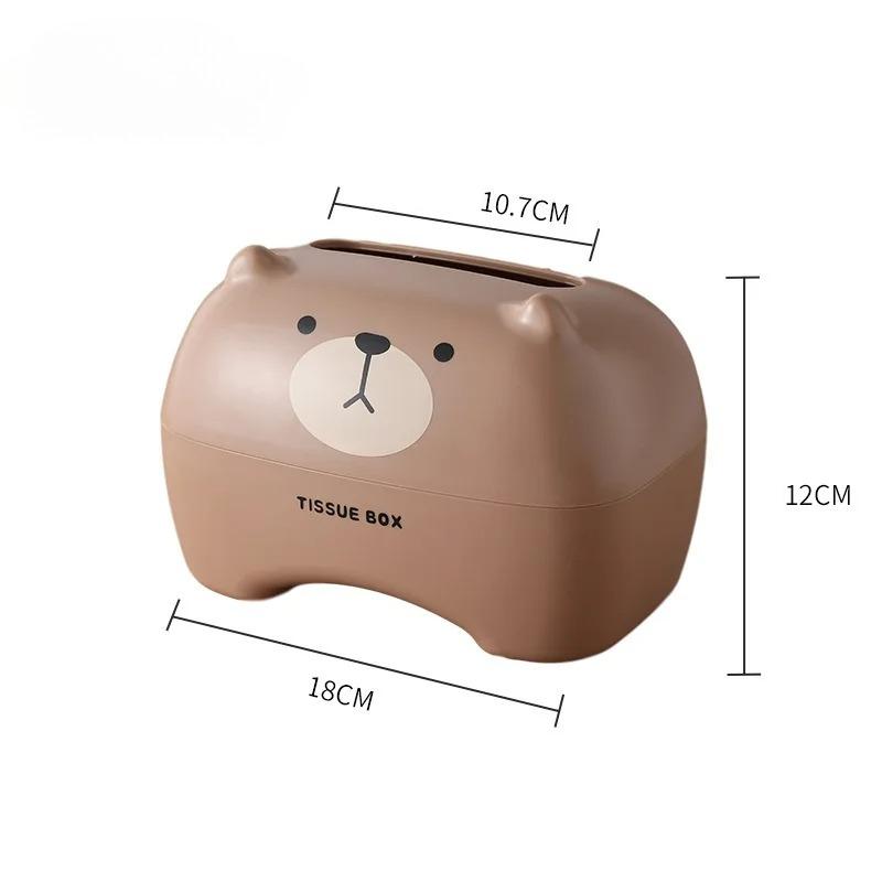 Cartoon Tissue Box Cute Little Bear and Kitten Design Creative Portable Lightweight Dining Table Storage Box Tissue Paper Box