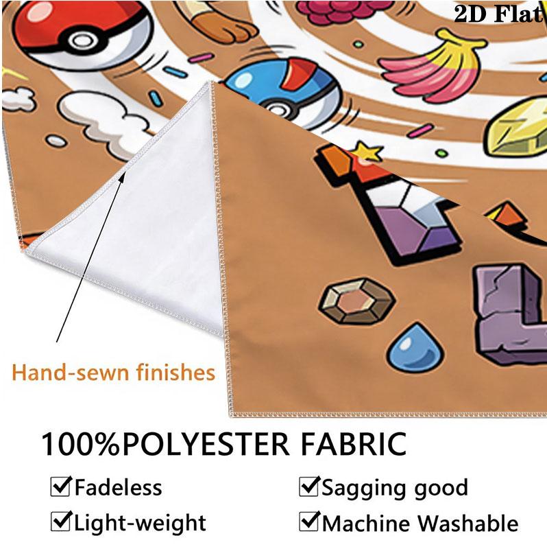 Pokemon Wall Tapestry Aesthetic Wall Hanging Printed Fabric Blanket Decorative Tapestries For Bedroom Living Room Home Decor