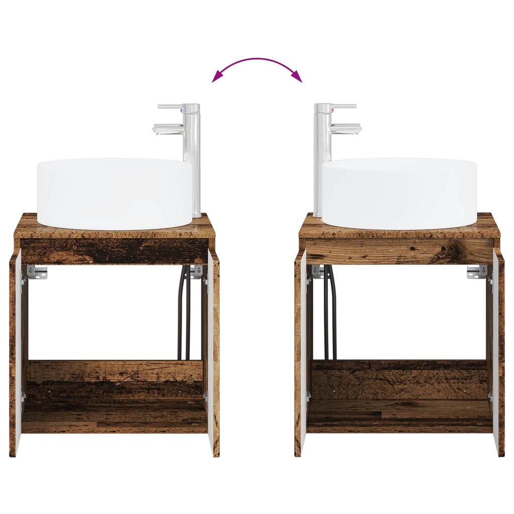Bathroom Furniture Set 2 pcs Reclaimed Wood Engineered Wood
