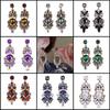 Super Flash Crystal Retro Ethnic Style Earrings, High-End Female Exaggerated Long Earrings, Ear Jewelry