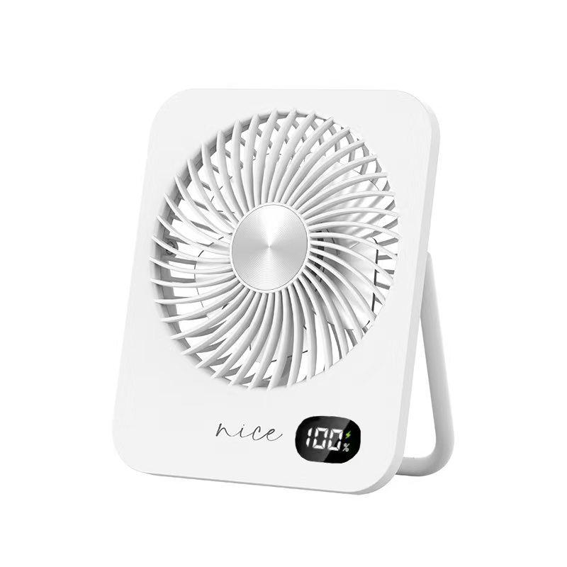 USB Desktop Fan K38 - Silent, Strong Wind, Portable, Wall-Mounted, Digital Display, Thin Design for Home Use