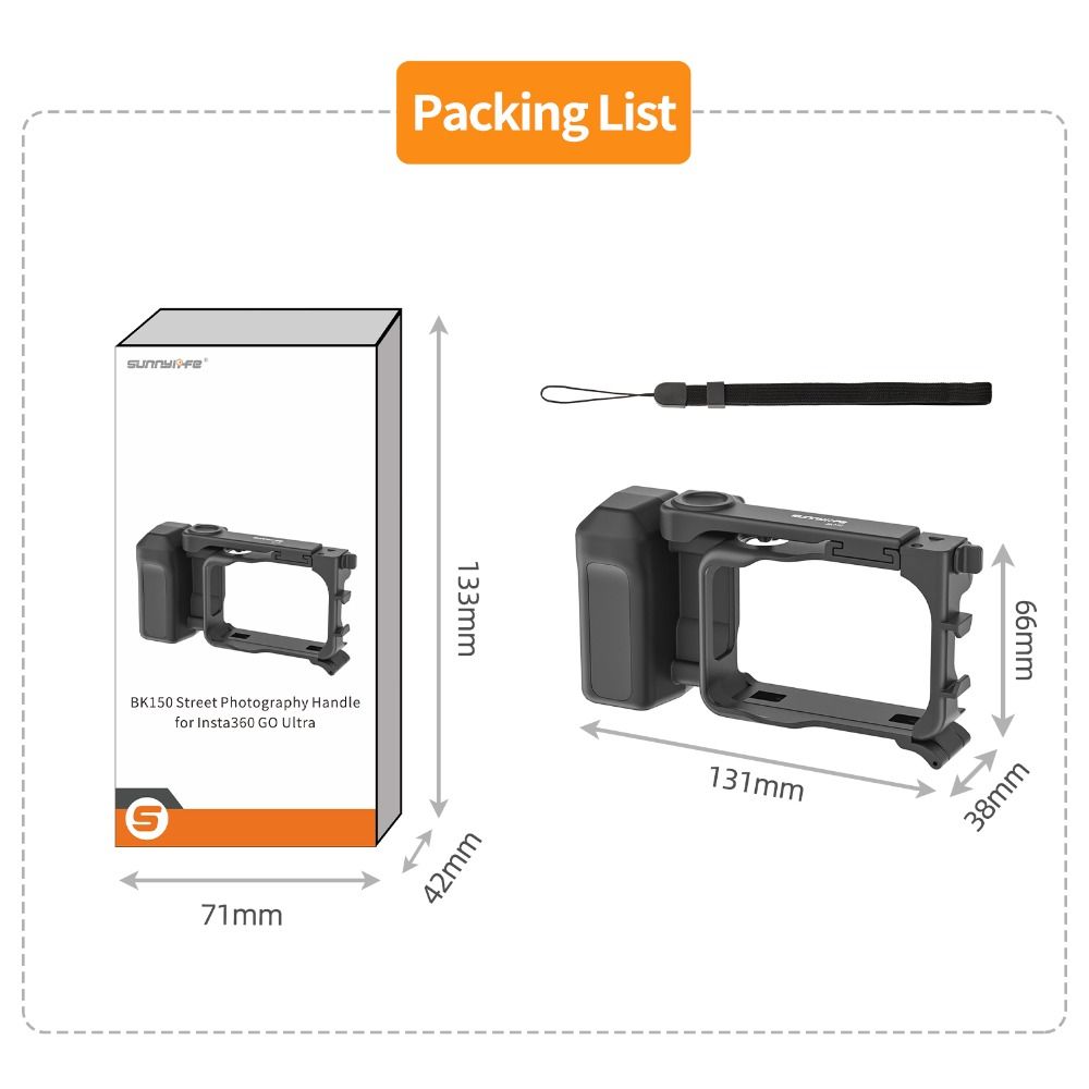 Quick Release Camera Grip Handle Street Hand Grip Mount for Insta360 Go Ultra Camera Accessories