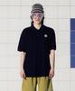 Analogoid Button Flower Pique Polo Shirt / Navy