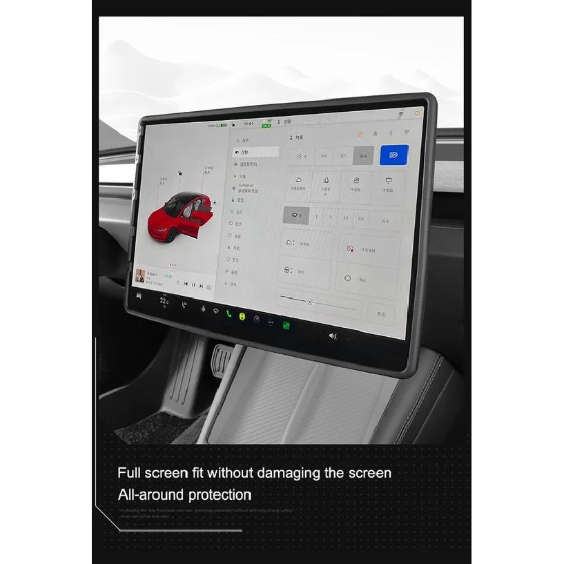 For Tesla Model Y/3 -2025 Protector Frame Edge Cover Model Y Juniper Navigation Screen TPE Protective Case Card Organizer