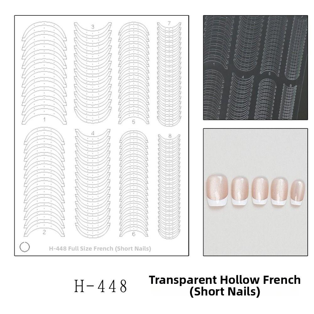 Fully Transparent French Nail Stickers DIY Full-size Transparent Nail Stickers Self-Adhesive French Edge Template Nail Art