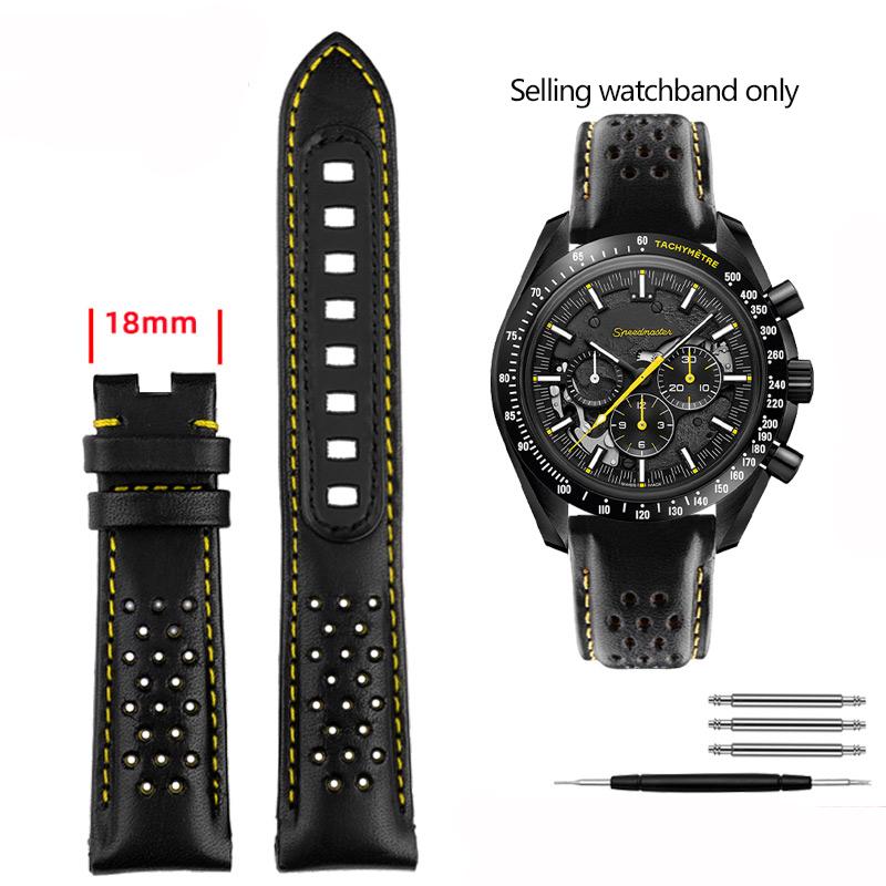 21mm Kalfsleer Horlogeband voor Omega Super Moon Dark Side Apollo 8 Serie Heren 311.92 Horlogeband Riem 311.92.44 Armband