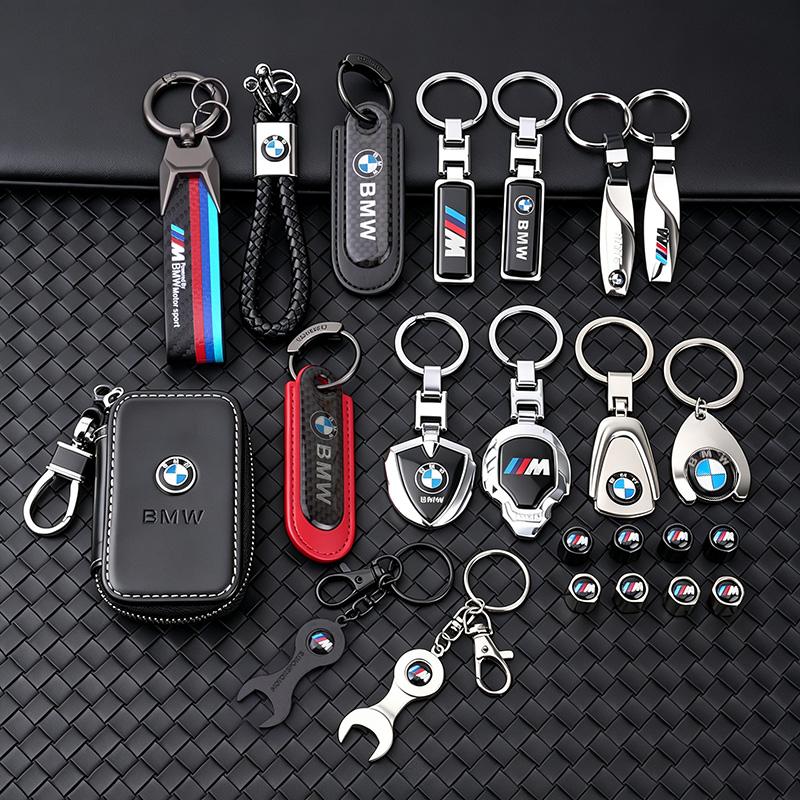 1Pcs Metal/Leather Keychain Hand-Woven Key Rope Key Ring Auto Emblem Accessories For BMW E90 E87 F30 E60 F01 F02 G20 X1 X3 X4 X5 rvsh75