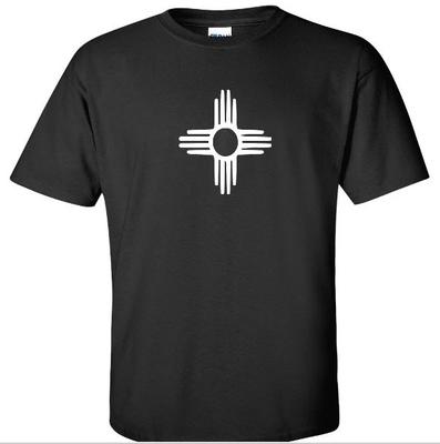White New Mexico State Flag Symbol Black T-Shirt Santa Fe Tee Shirt S-5XL