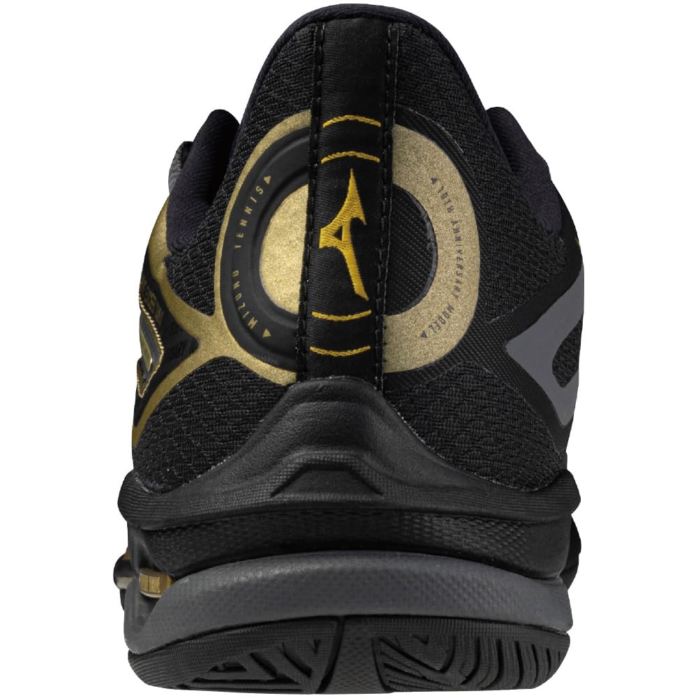 Mizuno Wave Exceed TOUR 6 AC Tennis Dark and Size 2E Shoes, Gray, Gold, Black, 23.5 cm,