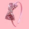 Girl Headband Sparkling Sequins Hearts Bow Decor Lightweight Hair Hoop Seamless Arc Design Party Hair Accessory