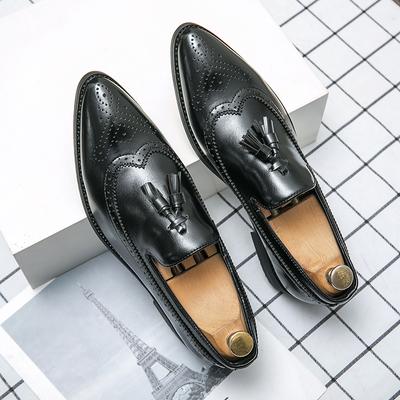 Fashion New Spring Tassels Leather Men Pointed Loafers Breathable Flats Outdoor Men Shoes Casual Footwear Male Lightweight Fashion Shoes