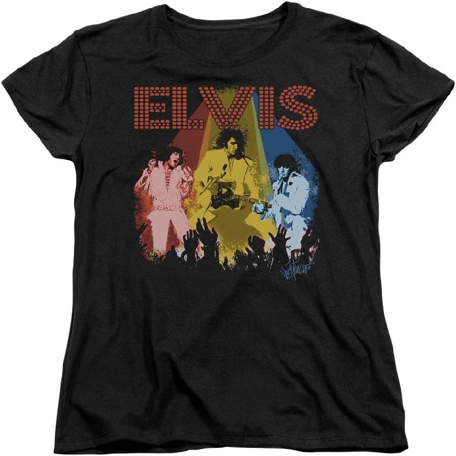Elvis - Vegas Remembered Womens T-Shirt in Black, Medium, Black S