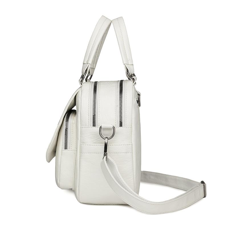 Multifunctional Shoulder Bag Women's Soft Leather Backpack Solid Color Shoulder Bag