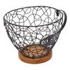 Coffee Pod Holder   Metal Coffee Capsule Storage Basket with Wood Base for Kitchen Countertop
