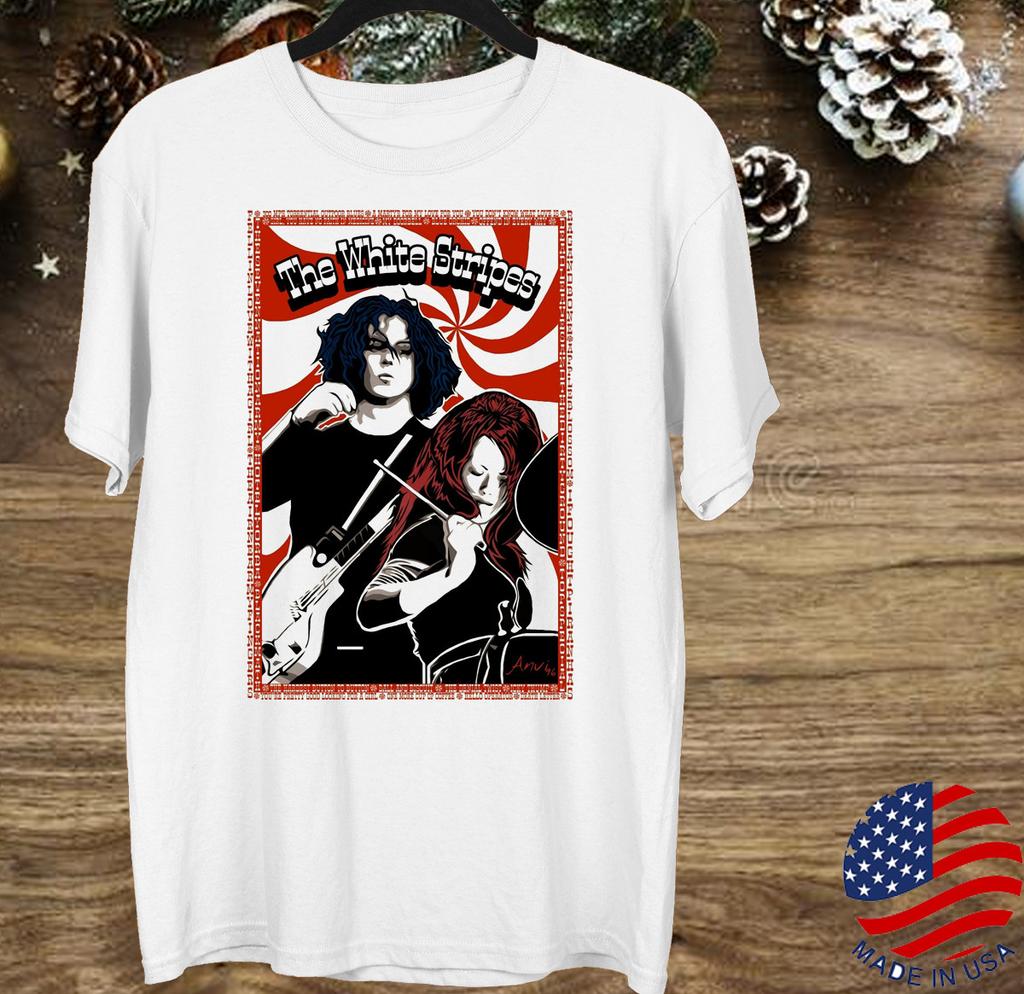 HOT The White Stripes Meg and Jack poster T-shirt White Unisex S to 5Xl XX362