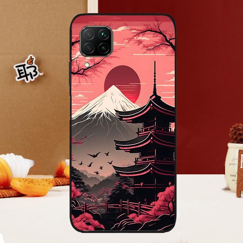 Japanese Art Temple Sakura For Huawei Nova Y70 Y91 Y90 Y60 Y61 Y72 Y73 3i 7i 8i 11i 12i 9 10 SE P20 P30 P40 Lite Case