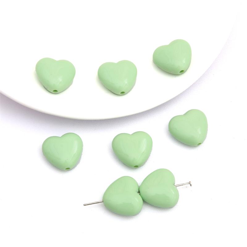 20Pcs Acrylic Solid Color Smooth Peach Heart Beads For DIY Necklace Bracelet Earrings Jewelry Making Craft Accessories