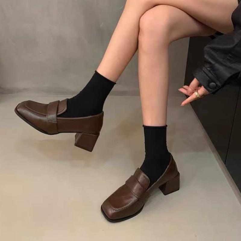 Square Toe Women High Heels Shoes Elegant Mary Janes Shoes Autumn Dress Lolita Elegant Woman Pumps 2025 Trend Female Zapatillas