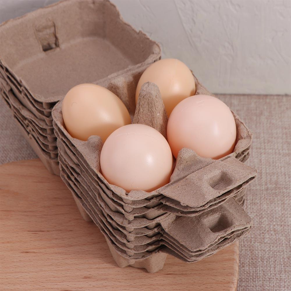 10 Stück 4 Fächer Papierbrei Eierkartons Platzsparende Eierbehälter Hühnereier Tablett Restaurant