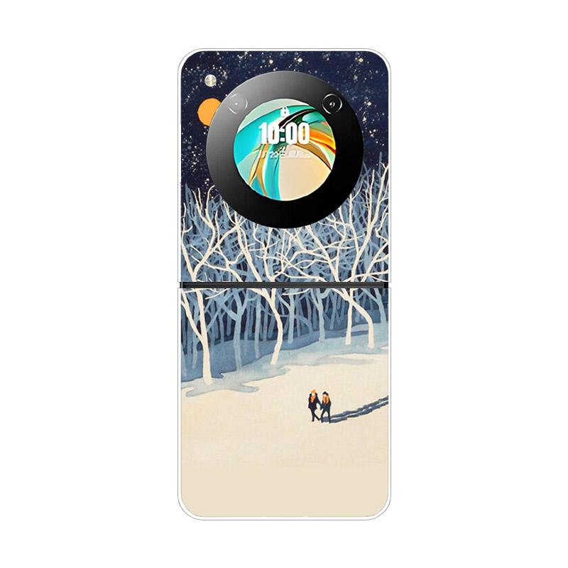 Etui na ZTE Nubia Flip NX724J Modne Malowane Przezroczyste Twarde PC Składane Na ZTE Libero Flip 5G A304ZT Przezroczyste Etui na Telefon Funda