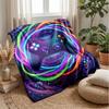 Neon Game Controller Lightning Theme blanket Lightweight Warm Flannel Blanket Decorative Throw Blanket for Home Decoration