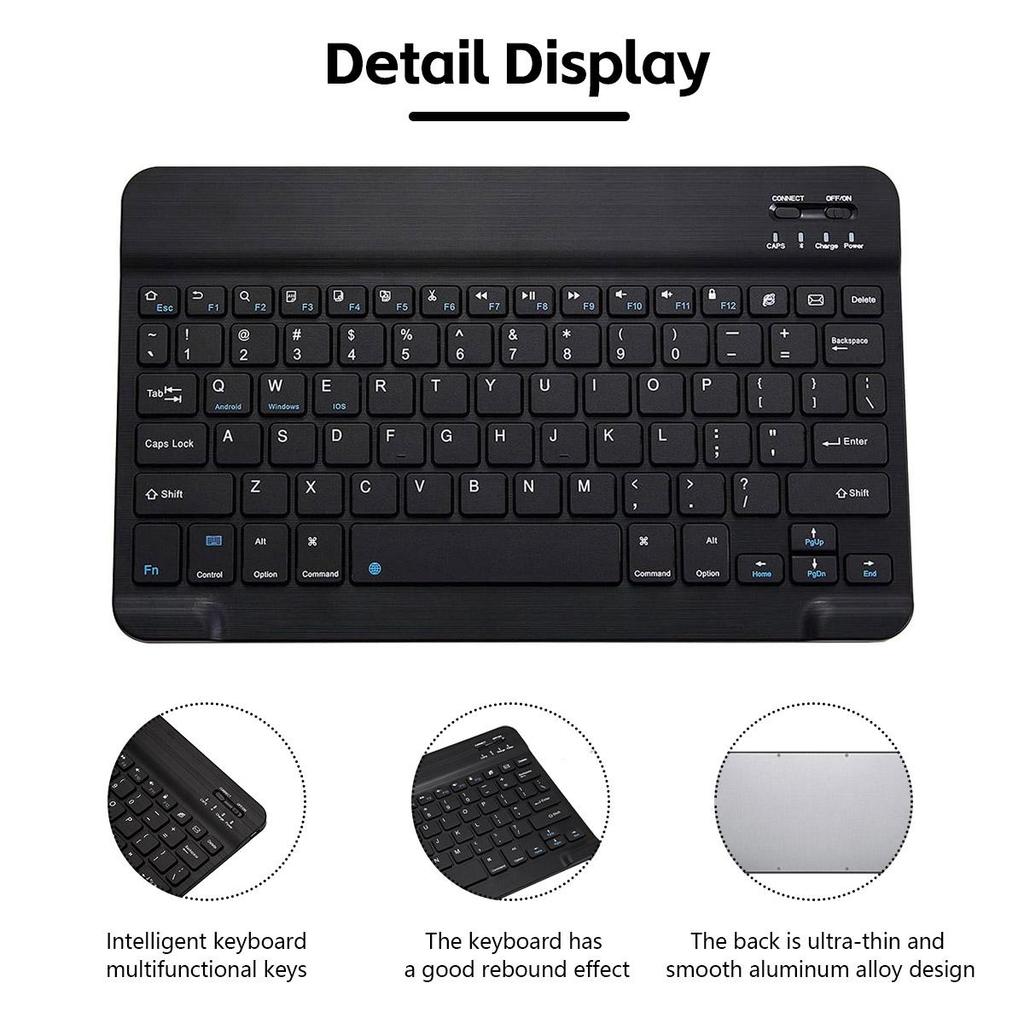 Rechargeable Bluetooth Keyboard Mouse Combo, 78 Keys US QWERTY, Ultra Slim, 10m Wireless Range, Silent Mouse