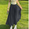 Ice silk culottes women's summer pendant feeling long big swing pants skirt thin wide-leg culottes casual integrated pants