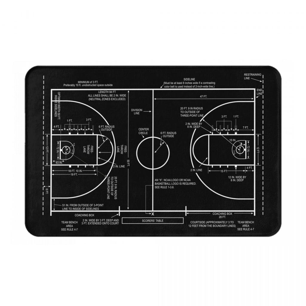 Basketball Court Anti-slip Doormat Floor Mat Absorbent Mat Carpet Rug for Kitchen Entrance Home Bathroom Living Room Footpad Mat