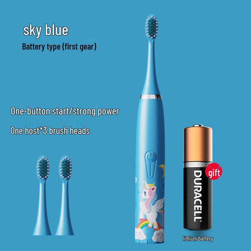 Cartoon-Themed IP7 Waterproof Kids' Sonic Electric Toothbrush with Soft U-Shaped Bristles