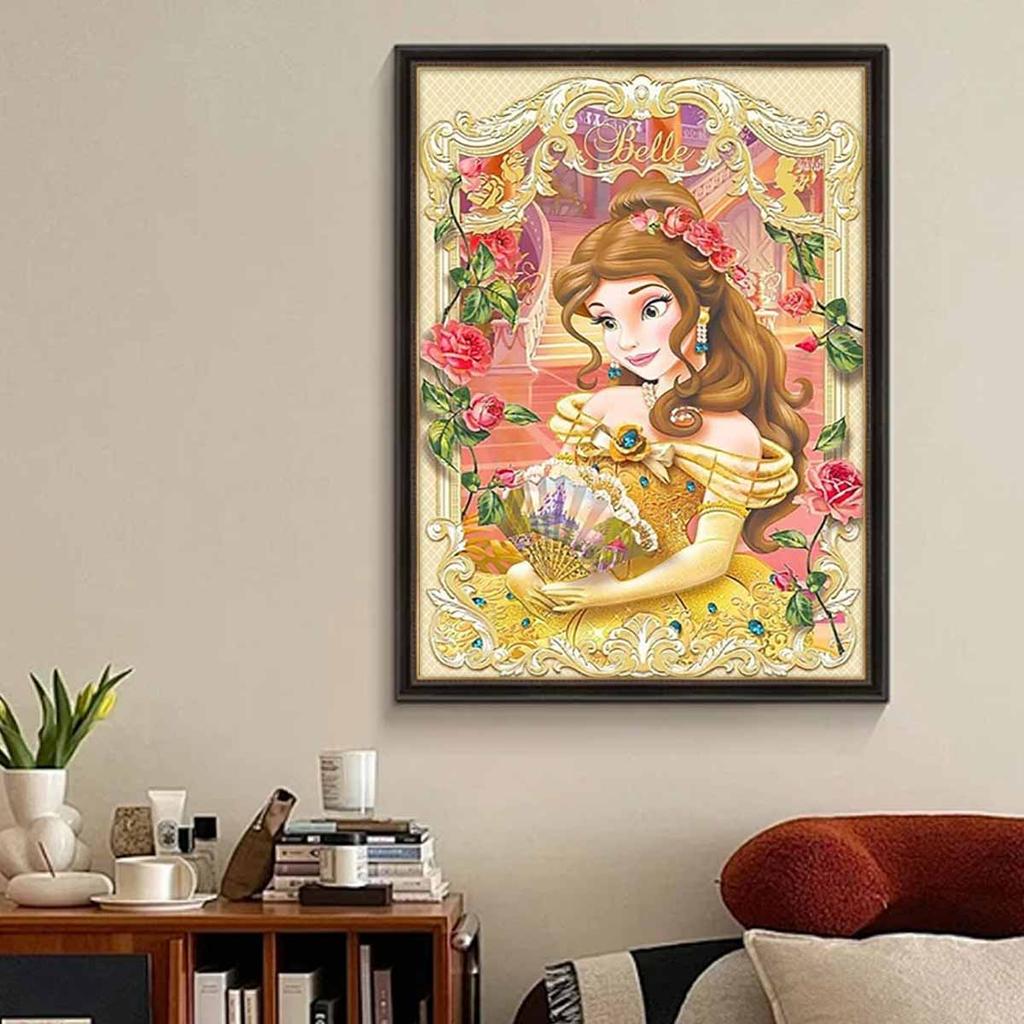 5D Diy Diamond Painting The Fan and The Princess Full Drill Rhinestones Mosaic Embroidery Handmade Products Home Decor Gift