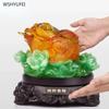 1pc Resin Treasure Golden Toad Ornament Housewarming Gift Living Room Entrance Bookcase Home Decoration Attract Wealth Sculpture