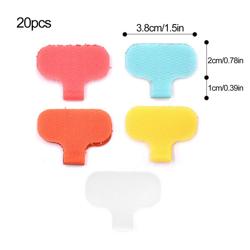 Cable Labels Tags 20 Pcs  Self Adhesive Cable Labels Colorful Waterproof Cord Labels Tags Reusable Wire Organizer for Home
