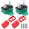 2PCS 30A Auto Resetting Circuit Breaker Red Protective Boot 6-28VDC Application Plastic Body With Fixed Wing Mounts