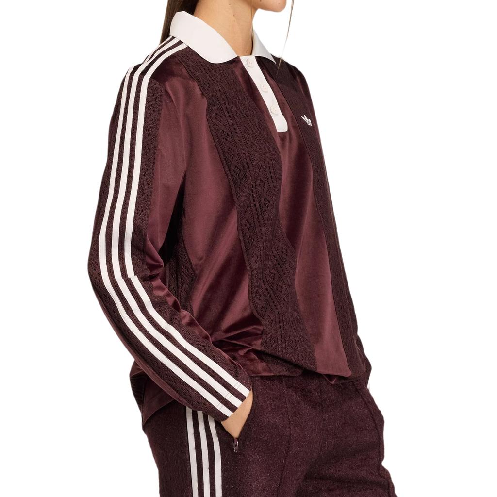 adidas Originals Comfortable Fashion Solid Color Simple Long Sleeve Polo Shirt Women Tops KS7795